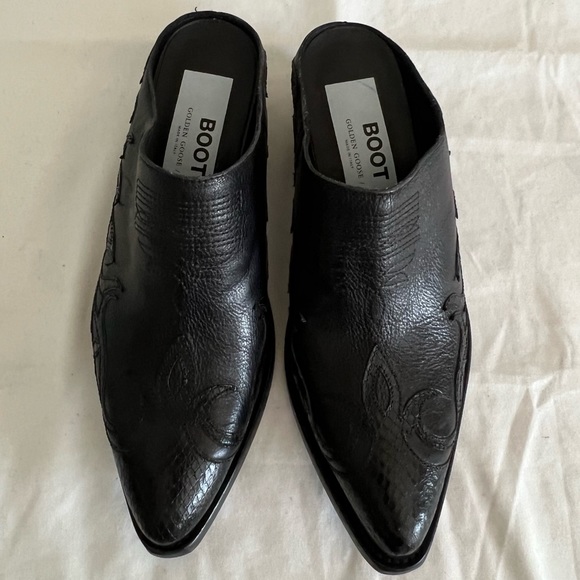 Golden Goose Santiago Black Western Bootie Mules 39 New - Picture 8 of 13